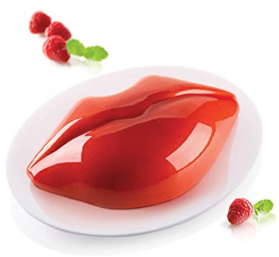 silikomart | Silikon-Kuchenform Modern Kiss, antihaftbeschichtet, 1er Pack Kuchenform, 3D Design, 250 h 150 mm, h 65, Volumen 1,2 ml, Made in Italy