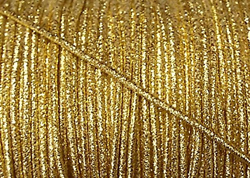 Großhandel für Schneiderbedarf 5 m elastische Kordel/Gummikordel Lurex Gold 2,2 mm