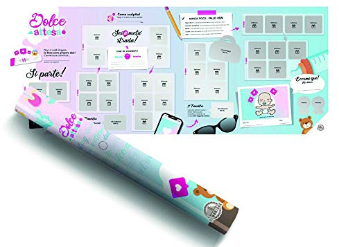 Benbridge, Calendario Gravidanza da Grattare Dolce Attesa, Calendario da Grattare con Tappe Gravidanza, Idea Regalo per Future Mamme, Dimensioni 100 x 40 cm Multicolore