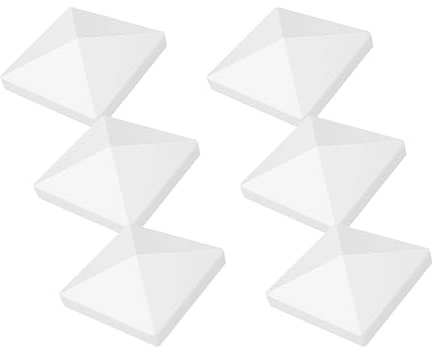 GKOLED Lot de 6 capuchons de poteau en vinyle PVC blanc 10,2 x 10,2 cm