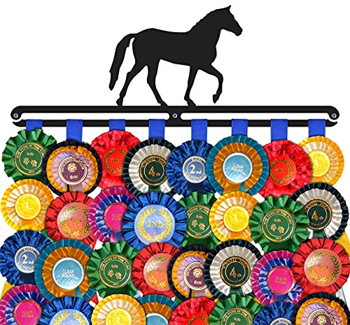 The Medal Hanger Shop Equestrian' | Aufhänger für Pferderosetten | Bandhalter für die Wand | Schwarz | Hergestellt in Großbritannien