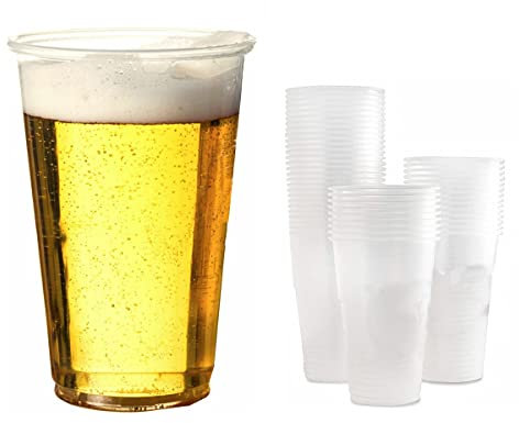 Earth and Wear Heavy Duty Half Pint Glass 300ml CE Marked Strong and Sturdy Disposable Glasses for Parties Pack of 50