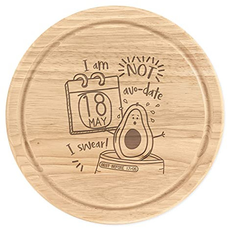I Am Not AVO-Date I Swear Schneidebrett aus Holz, rund, 25 cm