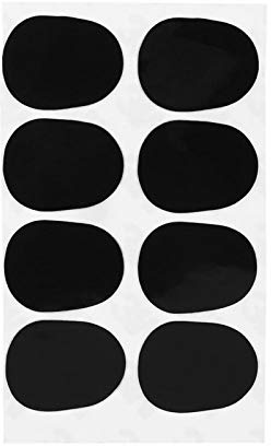 Tyenaza Saxophon Gummi, 8 Stück Sax Mundstück Patch Pad für Sopran Alt Tenor Saxophon Klarinette(0.3mm Oval -Schwarz)