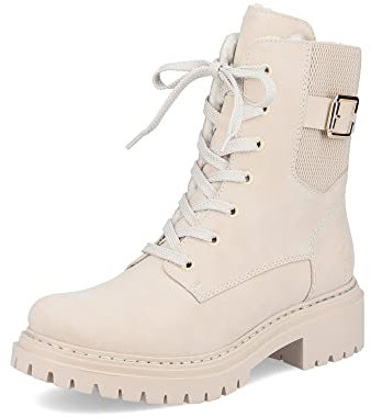 Rieker Damen Schnürstiefeletten 72631, Frauen Stiefeletten,übergangsschuhe,Boots,Stiefel,Bootee,Booties,halbstiefel,beige (62),42 EU / 8 UK