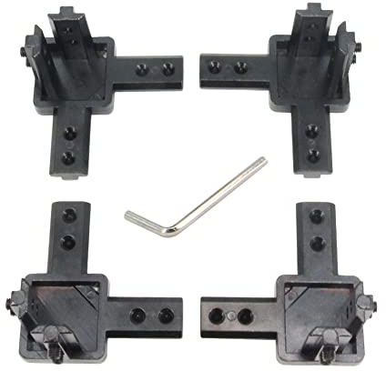Yeebyee 3 Way End Corner Brackets Connector Set with M6 Screws for 8mm Slot 4040 Series Aluminum Extrusion Profile, 4pcs/Pack (Black-4040Series)
