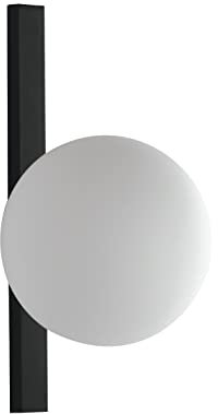 Wandleuchte Pluto, moderne Wandlampe aus Glas in Schwarz/Weiß für Wohnzimmer & Esszimmer (1 flammig, E14 max.25 Watt),Wandstrahler,Glasleuchte,Wohnzimmerlampe…