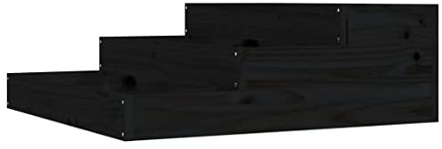 vidaXL Solid Pine Wood Planter - Multi-Level, Stair-Step Design for Various Plants, Black Finish, Ideal for Indoor and Outdoor Gardening