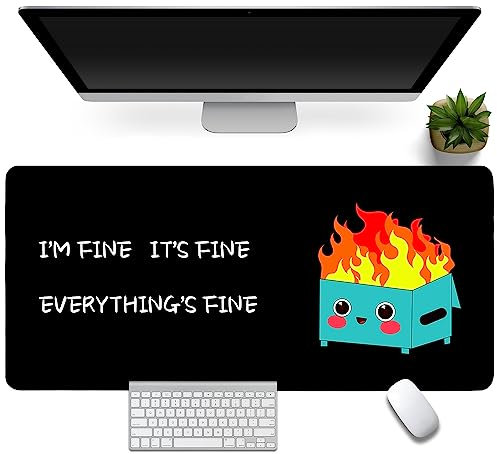 【2 Colors 3 Sizes】【1 Pack / 2 Pack】Gaming Mouse Pad Dumpster Fire Large Mouse Pad for Desk Keyboard and Mouse Pad Desk Mat Computer Mat Protector Mat Office Desk Accessories Gifts - 31.5L*11.8W