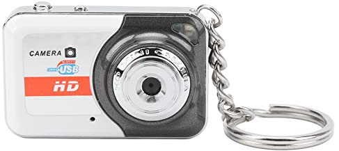 Cámara Digital, Cámara de Video HD Compacta con Detección de Movimiento, Mini Cámara, Mini Cámara de Pulgar Portátil, Bolsillo Personal DV Compatible con Tarjeta TF de 32 GB (Gris-Plata)