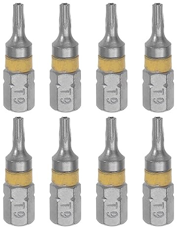 sourcing map 8Stk T9 Torx Sechskant Schraubendreher Bit 1/4 Sechskant Schaft 1 Länge S2 Stahl Magnetik Leistung Bohrer