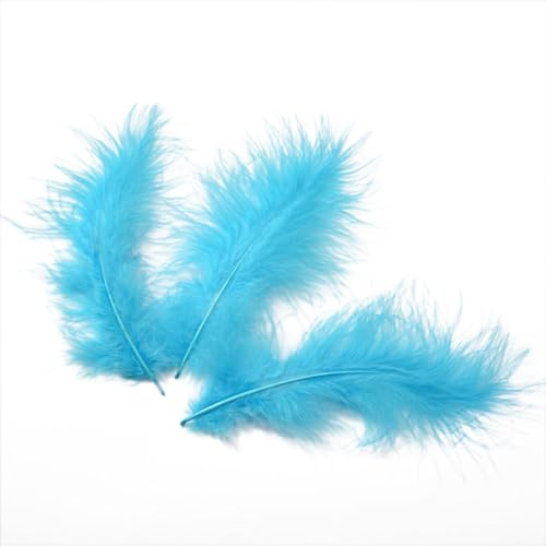 Whakano 100 Stück Feder Handwerk,Flaumfedern Federn Schmuckfedern Vogelfedern Bastelfedern Natur,für DIY Basteln Dekoration,Ostern,Weihnachten Dekofigur,Hochzeit,Traumfänger,Blauer See,10 bis 15 cm