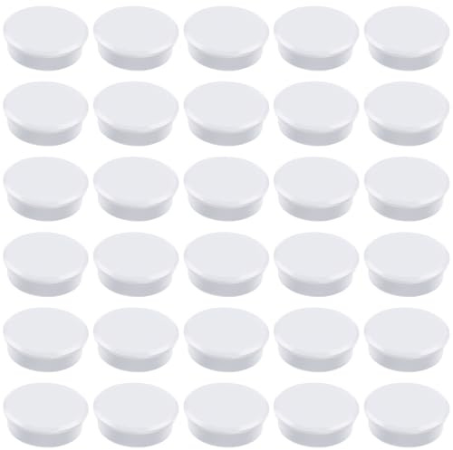 ZDZBLX Magnete für Magnettafel, 30 Stück Mini Magnete Stark, Bunte Kühlschrankmagnete, Klein Magnet Rund, Whiteboard Magnet, Tafelmagnete für Magnetwand, Pinnwand & Büro - Magneten Starker Halt (Weiß)