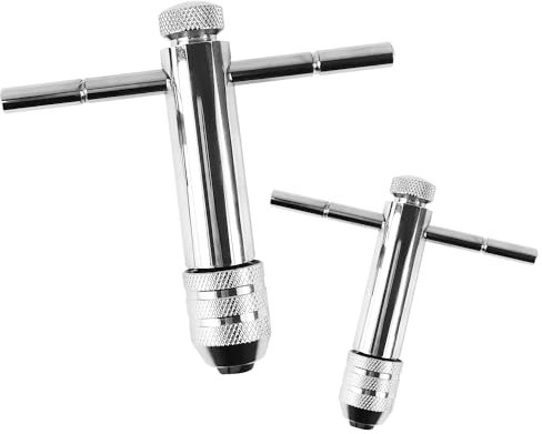 Gxwcyi 2 Pezzi Giramaschi a Cricchetto M3-M8/M5-M12, Filettatrice Manuale in Acciaio Legato, 83MM*100MM/106MM*120MM Maschi per Filettatura