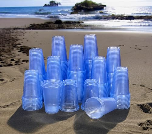 HOT BARGAINS Sky Blue Plastic Cups 7oz Reusable tumblers 1000 Pack
