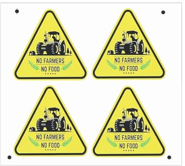 SG Store 4Pcs No Farmers No Food Statement Gift External Car Sticker 90mm Bumper Sticker Vinyl Decal Sticker Graphic Truck Sticker for Windows Cars Trucks