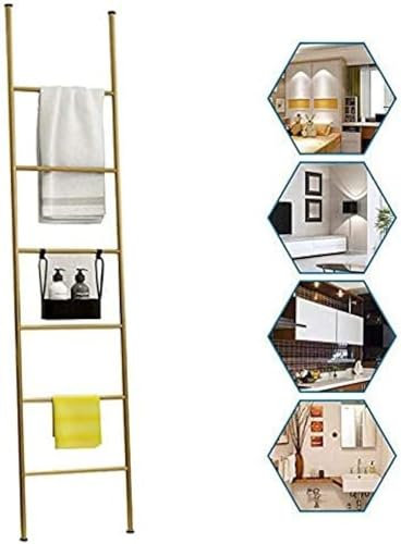 Freistehende goldene Handtuchleiter für Badezimmer und Wohnzimmer, rostfreie Oberfläche, stilvoller und platzsparender Handtuchhalter