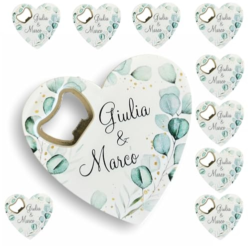 Regalami.shop set 10 bomboniere apribottiglia personalizzabile per tutte le cerimonie + 10 bigliettini a tema (6)