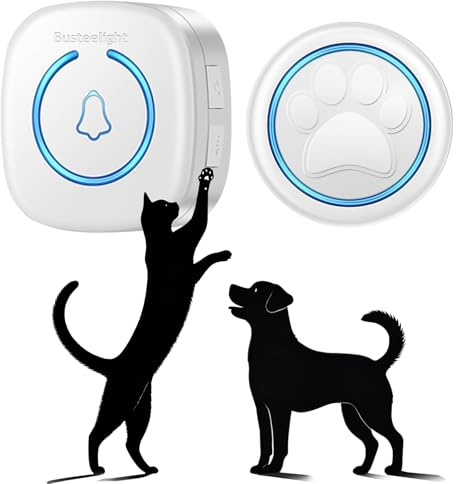 A6 Wt Campanello Intelligente per Cani (1 campanello e 1 ricevitore) | Senza Fili 300 m, Pulsante per Cani Touch con LED, 60 Melodie, Impermeabile, Sistema di Comunicazione per Animali Domestici