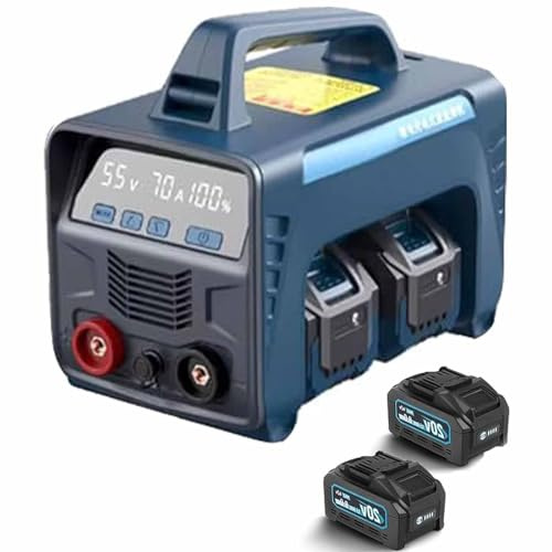 LSBHPPD Saldatrice a Elettrodo,Saldatrice MMA Portatile Arc 220v 160a, Saldatrice con 4 Batterie 6,0 Ah,Saldatrice Inverter Igbt,Anti-Incollamento con Forza D'arco Ad Avviamento a Caldo