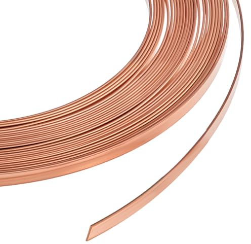 BENECREAT Filo di rame piatto in puro rame, 5 m, spessore 2,5 mm, resistente all'ossidazione, per gioielli fai da te