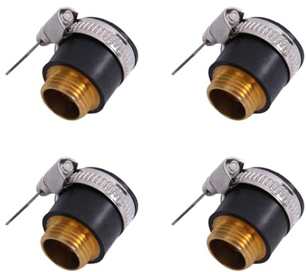 Practical Brass Faucet Adapter 4PCS for Garden Hose with Secure Fixing Clip Leakproof Design High Pressure Water Flows Faucet Adapter Leakproof