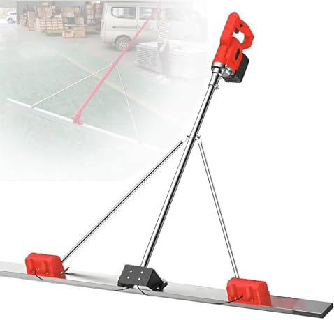 Outil De Finition De BéTon à Chape éLectrique, Niveleur Vibrant à Batterie Pour Ciment, Vibration éLectrique, Pour Un Ciment Lisse, Niveleur à Batterie,1.5mDualmotors-2batteries