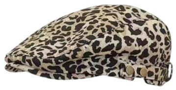 fdsmall Leopard Druck Beret Hut für Frauen Vintage Beret Fahren Jagd Gatsby Hut Flat Cap (DE/NL/SE/PL, Alphanumerisch, Einheitsgröße, Yellow)