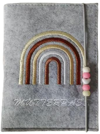 Estuche de fieltro grueso para certificado de embarazo, viene con imágenes de cheques organizador para documentos de hospital y seguro, soporte para pasaporte de maternidad alemán