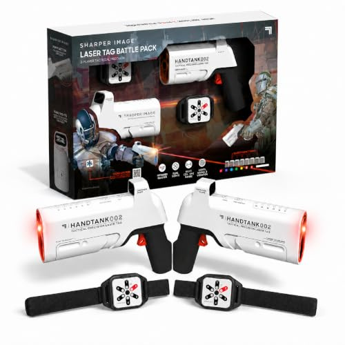 Sharper Image Laser Tag Battle Pack for Kids, 4 Piece, Ages 8+ | Amazon Exclusive Laser Tag Set, 2 Blasters & 2 Life Pods for Multiplayer Fun, Indoor & Outdoor, for Kids