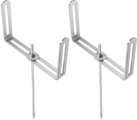 OATIPHO 2PCS Adjustable Iron Rainwater Downspout Brackets 20cm – Heavy-Duty Drainage Pipe Support Frame for Garden Lawn Outdoor Gutter Anchor and Pipe Mounting