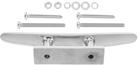 GOOHOCHY Cornamusa de Amarre de Acero Inoxidable 316 de 6 Pulgadas con Tornillos M5 y Base Integrada Resistente a Ambientes Marinos para Embarcaciones Kayaks y Muelles Náuticos