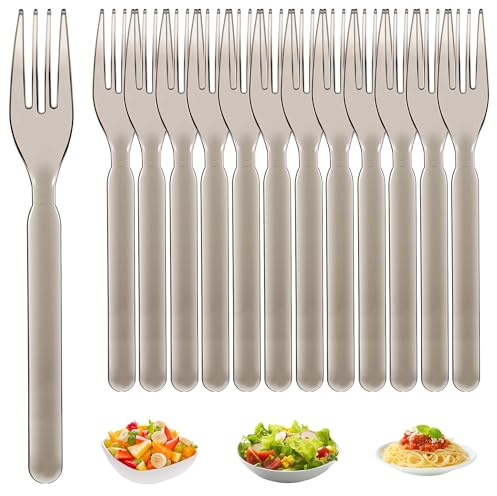 O OLAX Plastikgabeln 100 Stück 17.5cm, Mehrweg & Robust Party Besteck, Spülmaschinenbeständig Wiederverwendbar Gabeln für Familienfeiern, Hochzeiten, Geburtstagsfeiern