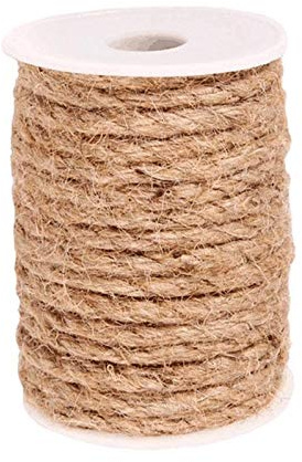LCUVIMPEX Cordel de Yute Natural, Cuerda de Yute, Cordel cáñamo, Cuerda Natural, diámetro 4-10 mm, 10 Metros Longitud, Varios tamaños