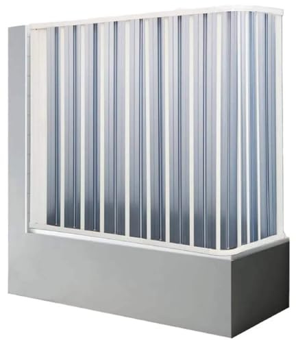 Negrari Styletech Hobby SV2B170D Duschkabine über der Badewanne, verkleinerbar, 2 Seiten, 170 x 75 x 140 cm, Eckmontage, weiß, Schiebetür, rechte Ecke, PVC-Profile, bruchsichere Paneele