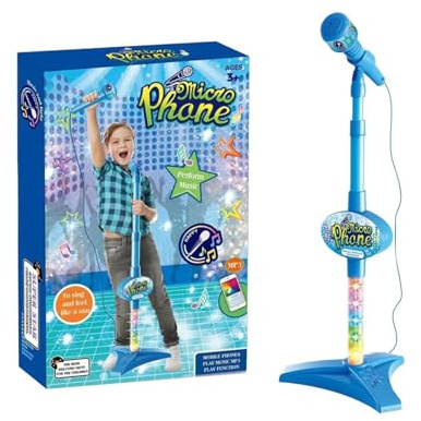 Microfono Per Bambini Con Asta Macchina Karaoke Con Di Palco Lampeggianti | Supporto Microfono Bambini Giochi Musicali Bambini, Microfono Canoro Bambine, Tour Canoro