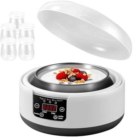 YGBWAOV 1,2 Litri Automatici per di Yogurt Digitale 36 Ore Display LCD con Spina Costante per di Yogurt A Temperatura