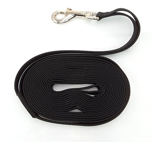 elropet Flex Fährtenleine Schleppleine mit Ruckdämpfer schwarz 5m-20mm Hundeleine