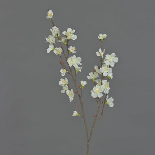 artplants.de Ramo Artificiale di ciliegio in Fiore Arielle, Bianco, 75cm | con Fiori - Ciliegio Finto - Pianta Finta