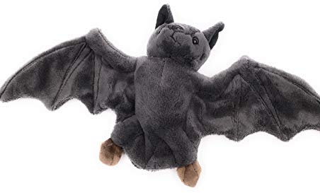 Onwomania Plüschtier Kuscheltier Stoff Tier Fledermaus schwarz braun Magnet 19 cm
