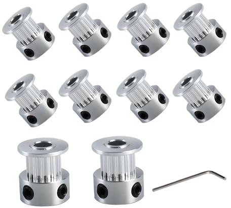 BZ 3D GT2 remskiva GT2 Pulley 20 tänder 5 mm hål tandremskiva 20 Teeth 5 mm bore för 3D-skrivare, CNC 6 mm breda kuggremar. (10 stycken)