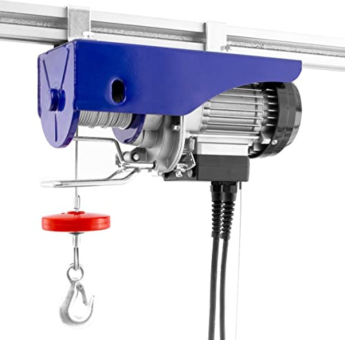 Pallit Seilwinde Elektrisch 230v Tragkraft 125kg/12 m | 250 kg/6 m (Einzel-/Doppelhaken) inkl. Kabelfernbedieung mit 5 m Kabellänge HOISTEXT Seilzug Seilhebezug Kettenzug Flaschenzug