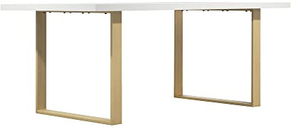 i-flair Esszimmertisch Macon 220x100 cm Kufentisch Holztisch Esstisch Kufengestell Tisch mit Tischplatte und Kufen - Weiß + Eiche