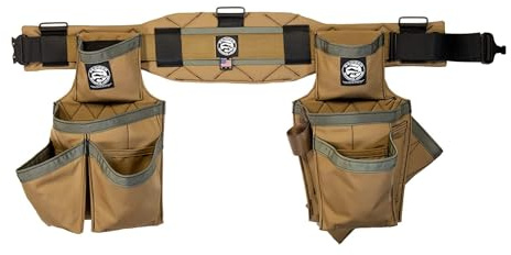 Occidental Leather Badger Carpenter Set - Medium, Sawdust Sage - 27 Pockets & Tool Holders - Made in USA