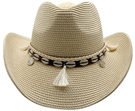 Willheoy Cowboyhut Strohhut Damen Herren Sonnenhut Sommer Strandhut Westernhut Panama Hut Unisex Cowboy Hut Faltbar Strohhut Krempe Sommerhut