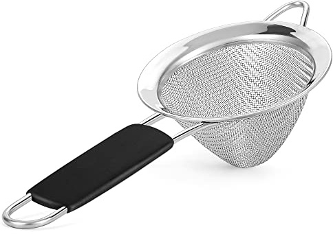 Kafoor Fine Mesh Strainer - 3.3 Inch Conical Sieve - Tea Strainers for Loose Tea, Coffee Strainer, Food Strainer, Juice Strainer, and Much More!