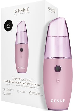 GESKE Facial Hydration Refresher | 4 in 1 Vaporizzatore facciale | SmartAppGuided™ | Brumizzatore | Dispositivo per la pulizia del viso | Nebulizzatore | Bagliore naturale