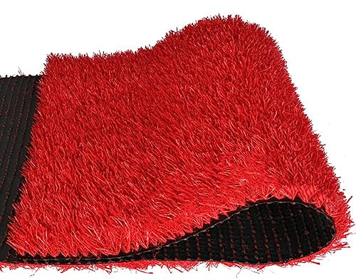 LOOQS Gazon synthétique - Lavable, Herbe Rouge pour Jardin, Salle de Sport, terrasse, Balcon, Aire de Jeux, arrière-Cour, Hauteur 2,5 cm. (Size : 2x3m)