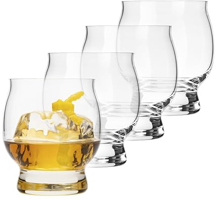 Libbey Set di 4 bicchieri da whisky Bourbon Kentucky Bourbon Trail, bicchieri da whiskey bar da cocktail, bicchieri da degustazione da uomo