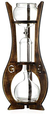 SOVORM Cold Drip Coffee Maker Ice Drip Wooden Frame Coffee Ice Drip Pot Glass Coffee Pot Ice Brew Glass Coffee Pot Easy to Use (Color : Natural, Size : 56x23cm) (Natural 56x23cm) The New